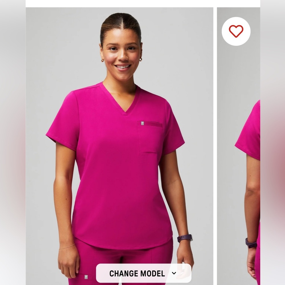 Fabletics Vital Scrub Top Hibiscus